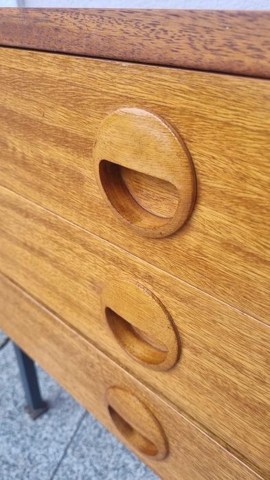 Niska Komoda z szufladami HELLERAU J. NEBELUNG 430 PRL Vintage