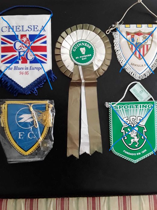 5 Galhardetes (desporto) - antigos e raros - como NOVOS
