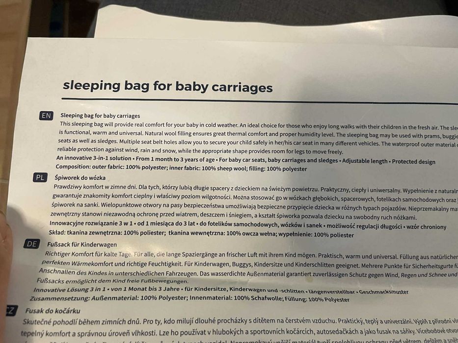 Wełniany śpiworek Zaffiro