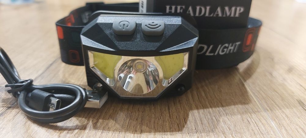 Latarka czołowa LED. Akumulatorowa