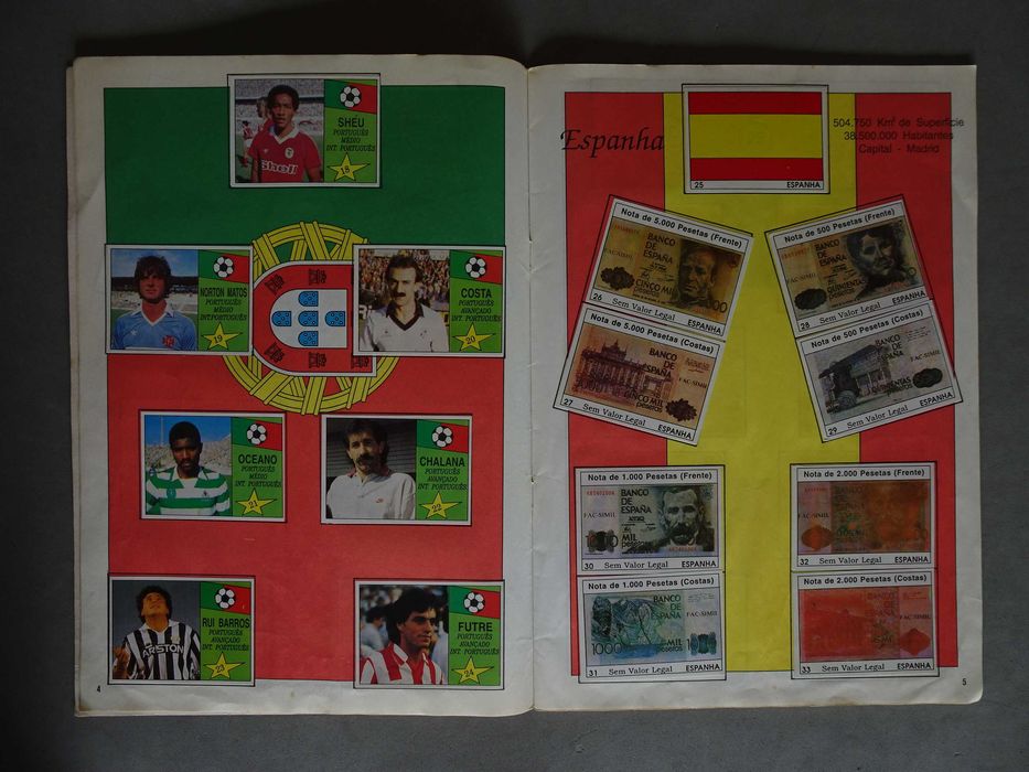 Caderneta de cromos completa Estrelas do Futebol Mundial