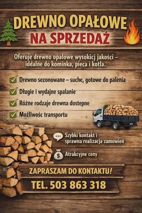 Drewno opalowe  każdy gatunek