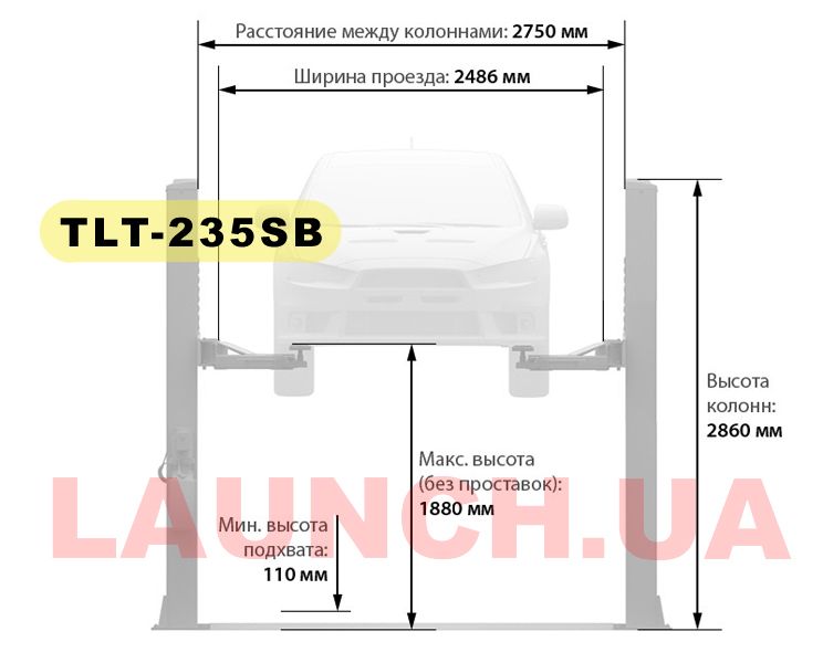 Підйомник для СТО автомобільний 3.5 тони LAUNCH TLT 235SB на 220В