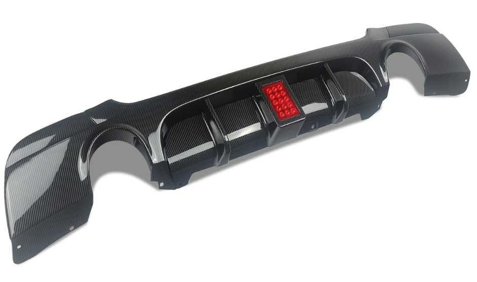 Dyfuzor Dokładka Zderzaka Led BMW E92 E93 CZARNY POŁYSK / CARBON