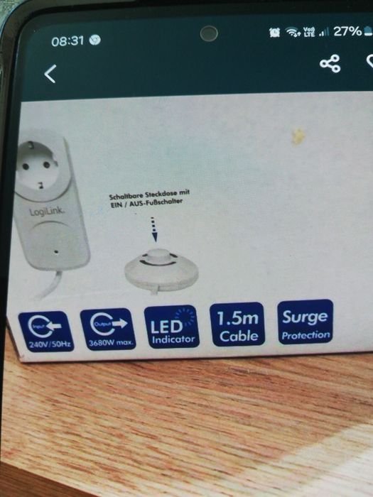 Adapter zasilania z przełącznikiem stopą