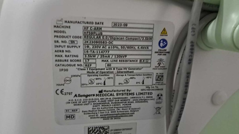 Ramię RTG typ C Allengers HF59 Plus