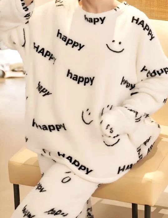 Pijama Quente Happy (Branco)