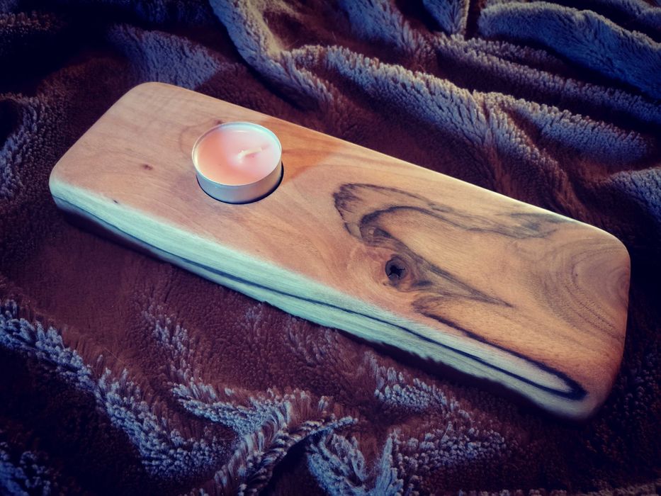 Świeczniki drewniane orzech