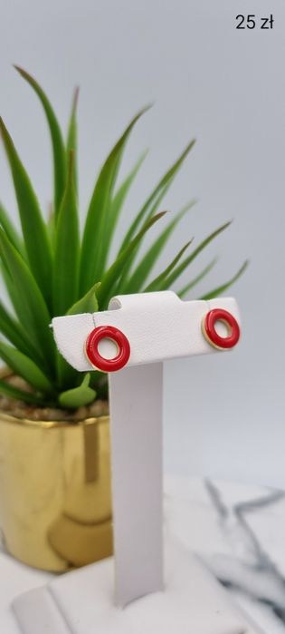 Czerwone kolczyki blueberry stal chirurgiczna 316L