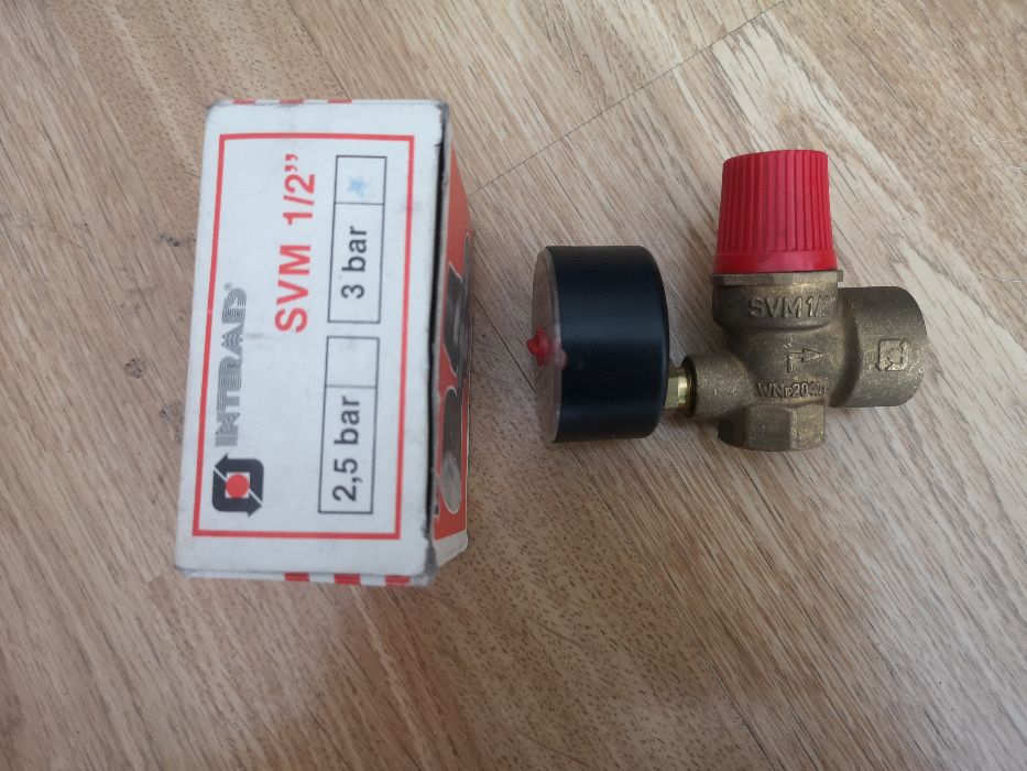 SVM 1/2" - 3bary Watts - zawor bezpieczenstwa z manometrem