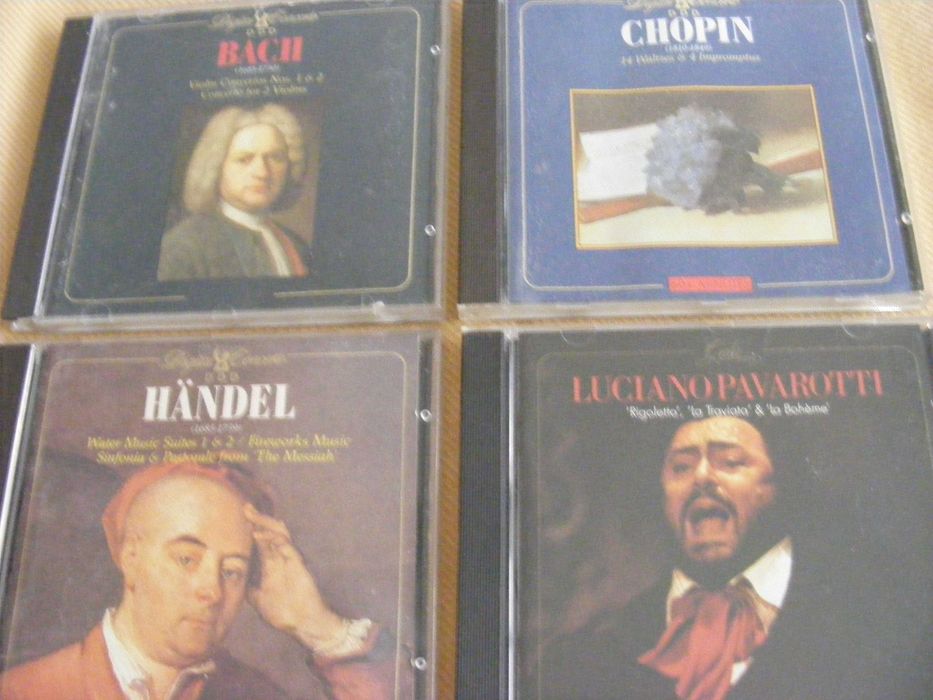 4 CD - Bach / Chopin / Handel / Pavarotti - novos, selados