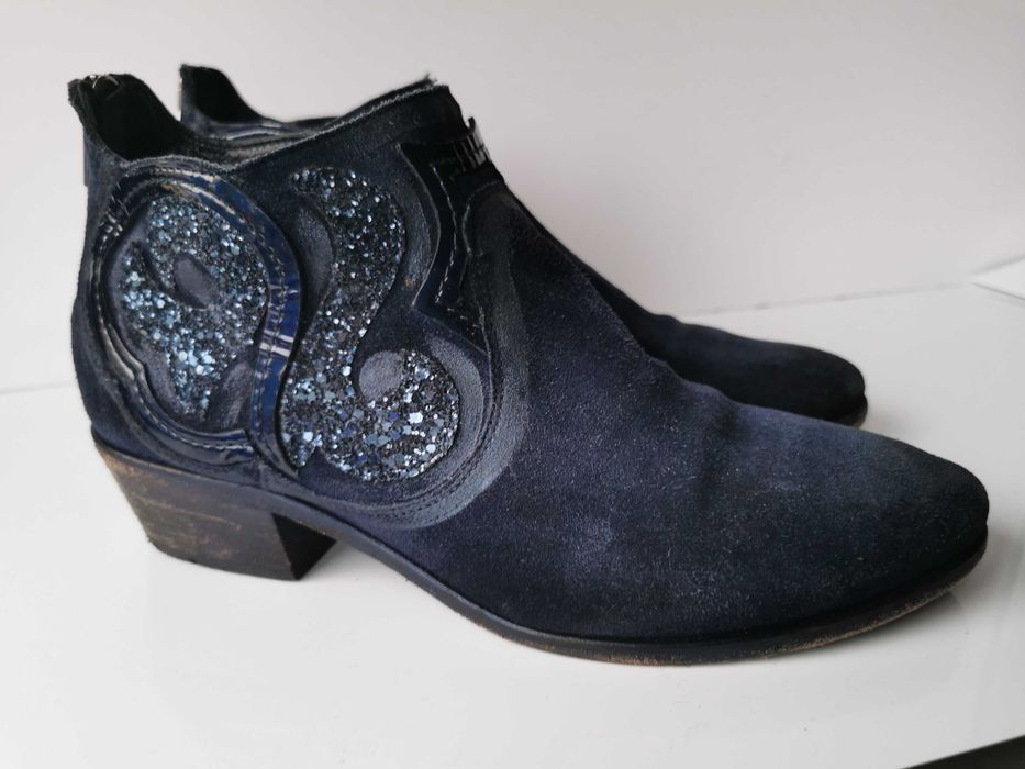 kowbojki skórzane RUSSELL & BROMLEY w stylu boho roz 40