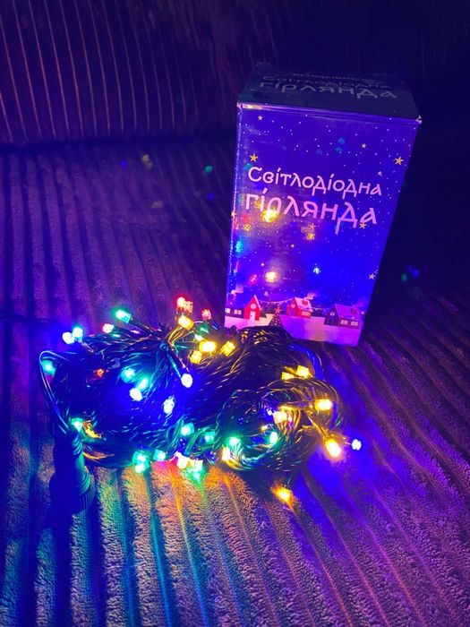 Гірлянда DL String 100Led 10м мульти/чорний 2,35мм лінійна IP65