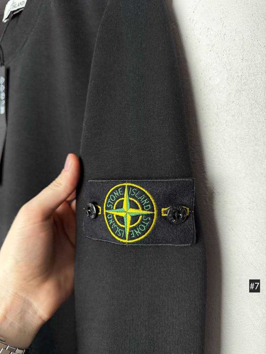 Новая толстовка Стон Айленд — Черный Свитшот Stone Island — Cotton 100%