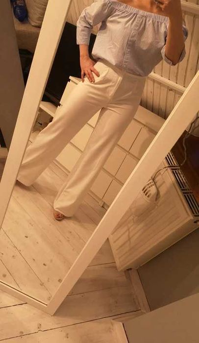 Białe , eleganckie spodnie, NOWE , roz. S/M , Bershka