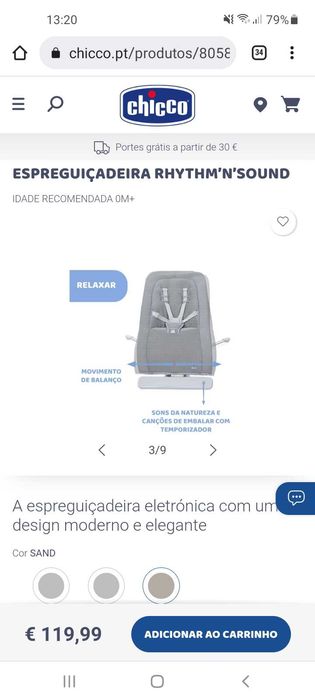 Espriguicadeira Chicco ( praticamente nova)