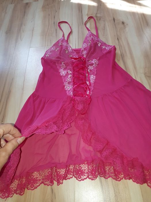 Koszula nocna seksi seksowna S koronka siateczka