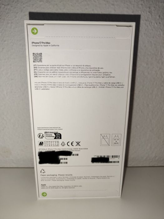 iPhone 17 Pro Max 256GB Cosmic Orange – Selado com Pack Acessórios