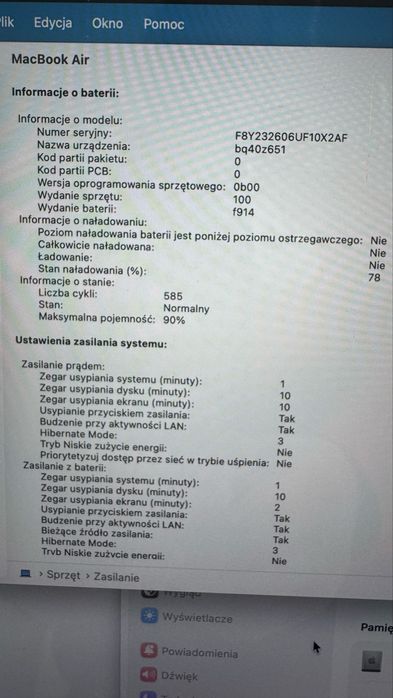 Macbook air m2 13.6 8/256 bardzo dobry stan, Pudełko + kabel + ładowarka