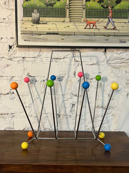 unikatowy gazetownik sputnik mid Century vintage retro