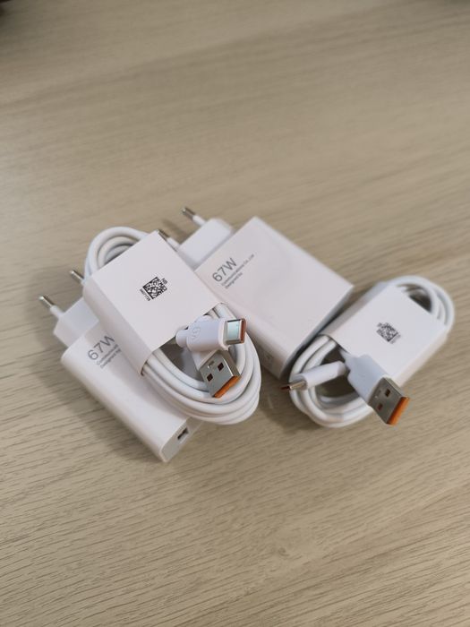 NOWY ZESTAW 2x Szybka Ładowarka 67W do telefonu + 2x kabel USB-C