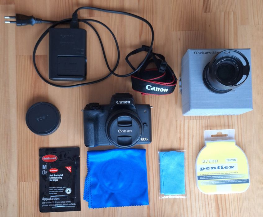 Canon EOS M50 Mark II + lente de kit 15-45mm IS STM+ strap+lente (opc)