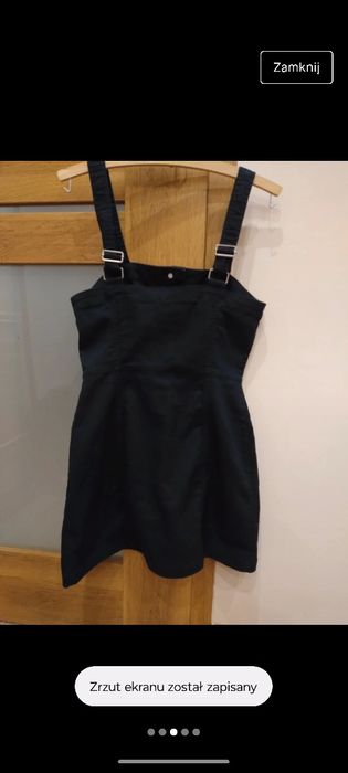 Sukienka czarna z guzikami jeansowa HM