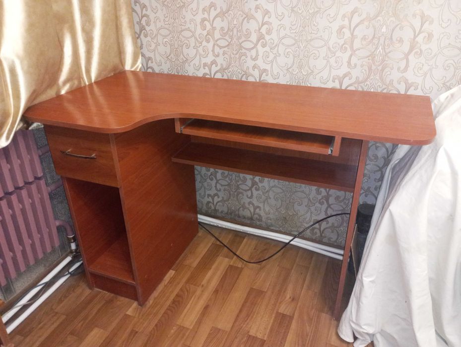 Стол компьютерный письменный ученический 120 х 60 см вишня оксфорд