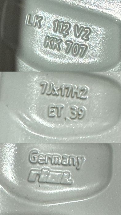 Оригінальні Диски R17 5x112/7JET39 VW/Audi/Skoda/Seat/Germany/