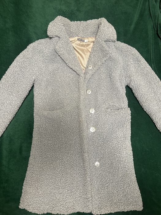 Шубка тедді сірого кольору