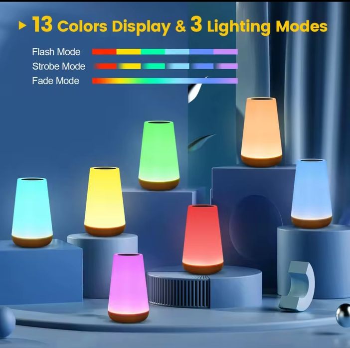 Ночник,сенсорна, RGB, настольна лампа, дистанційне керування, USB