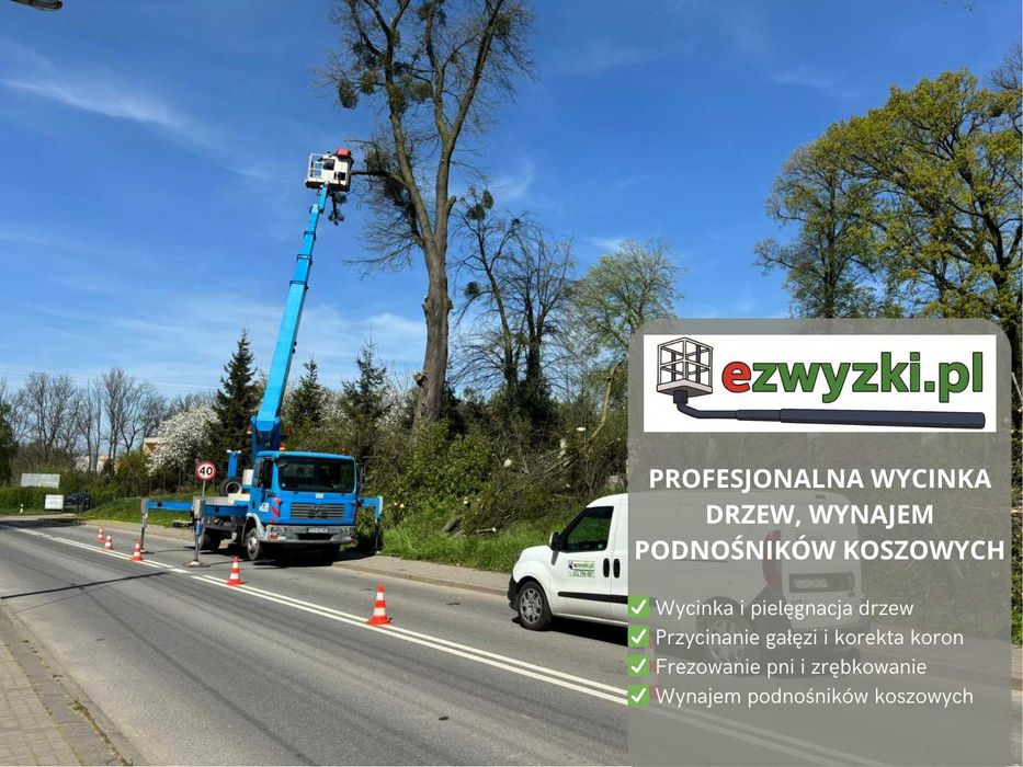 Wycinka Drzew, Pielęgnacja Drzew, Zrąbkowanie, Podnośniki Koszowe