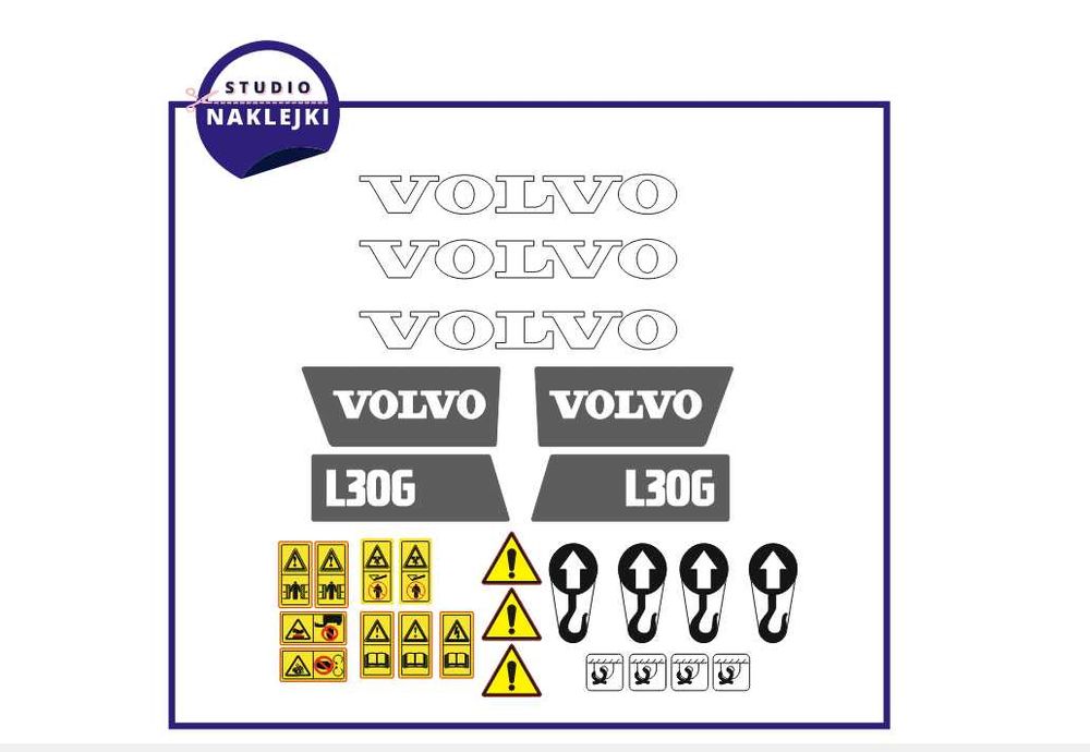 Naklejki Volvo L30G Ladowarka kołowa Zestaw L30G Nalepki