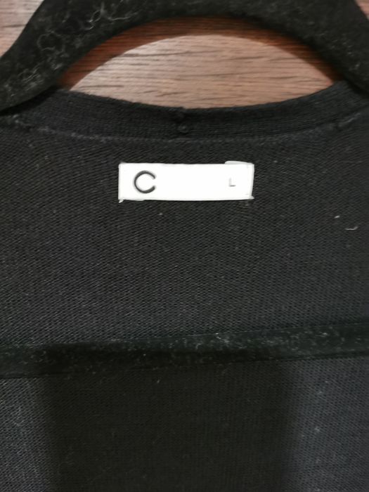 Czarny bawełniany kardigan narzutka sweter sweterek długi L 40