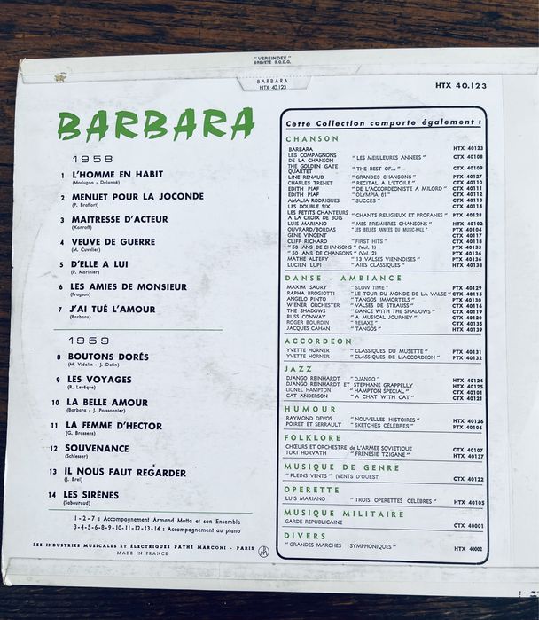 Vinil Bárbara anos 60