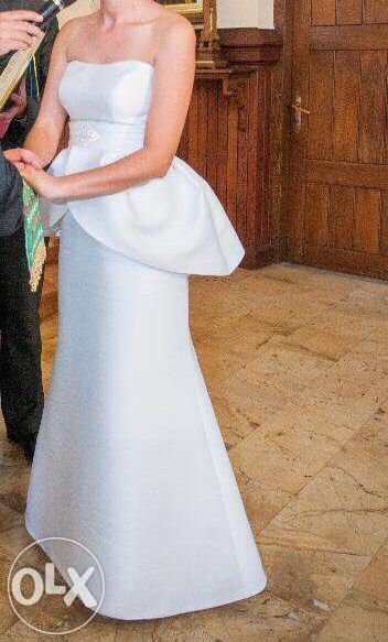 Wyjątkowa Suknia ślubna Sposabella Radom/Warszawa, Baskinka, prosta