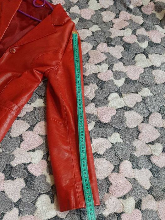 Красный пиджак натуральная кожа размер 40