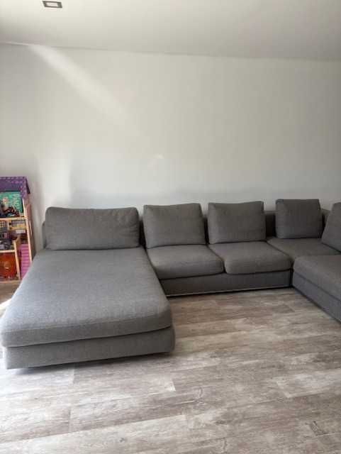 Sofá modular cinzento de 6 lugares – ótimo estado