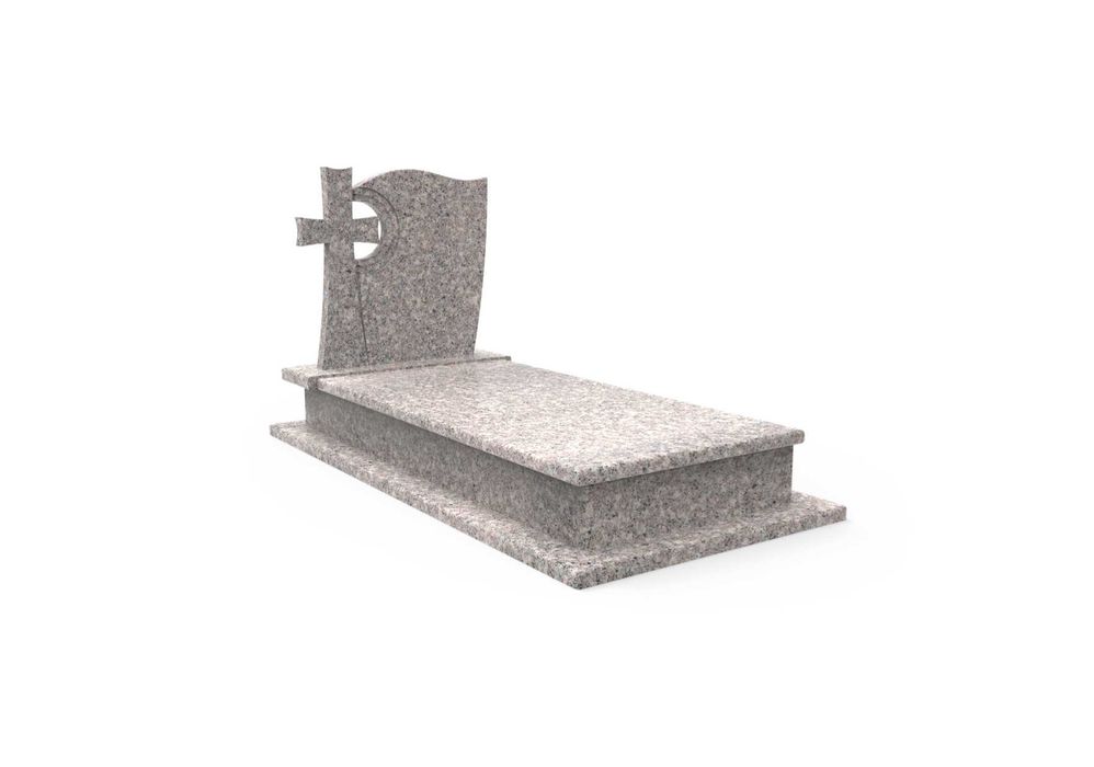 Nagrobek Granitowy z Krzyżem Pomnik Porządny Piękny Brąz Królewski