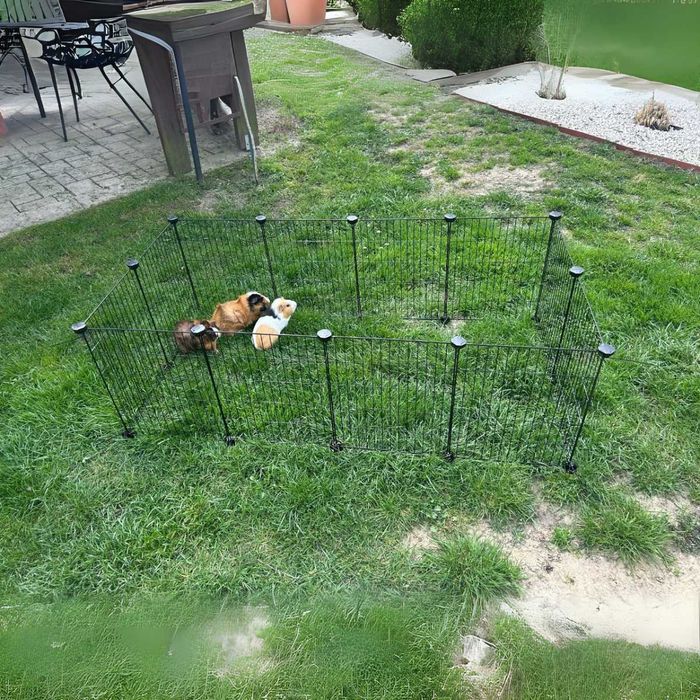 KLATKA kojec dla królika chomika świnki morskiej ZAGRODA czarna wybieg