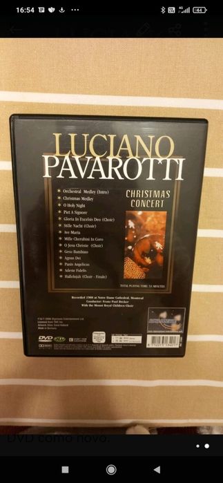 DVD Concerto Luciano Pavarotti Christmas Concert Natal