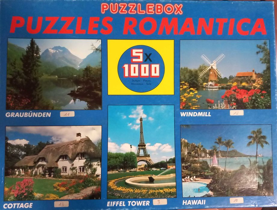 Puzzles 5x1000 peças - completos