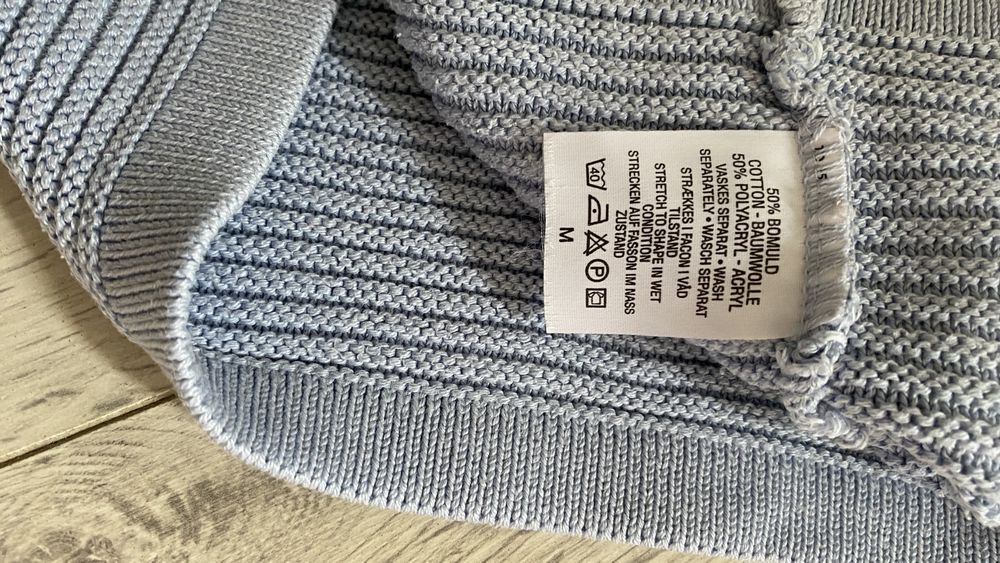 Niebieski sweter Blue baby 38/M -42/XL 50% bawelna  oversize