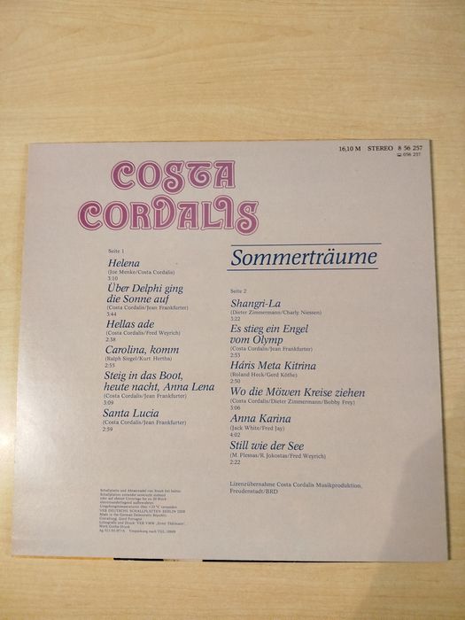 Costa Cordalis Sommerträume płyta winylowa