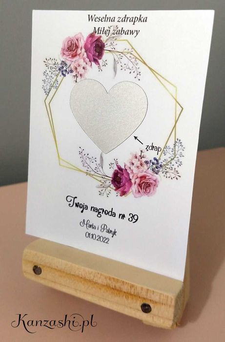 Zdrapki weselne - zadania / pytania - 10.5x8 cm