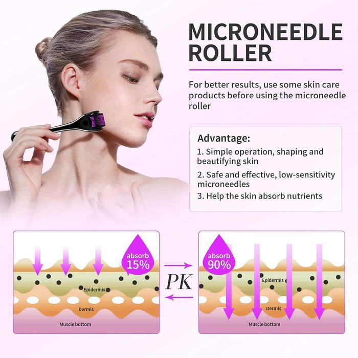 Дермаролер Derma Roller 540 голок — мікронідлінг, мезоролер 0,25–2 мм