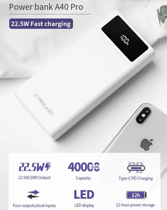 Фірмовий Powerbank Teclast 40000mAh PD 22.5W  SCP QC3.0 power bank