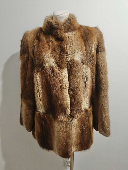 Futro naturalne damskie stan idealny rozmiar M/L