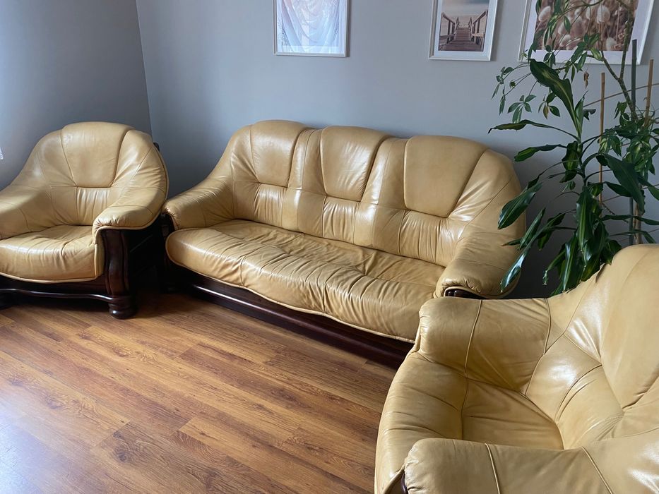 Zestaw wypoczynkowy ze skóry