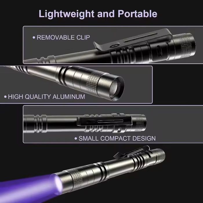 UV mini Flashlight 395 NM, Ultraviolet Torch With Pen Clip